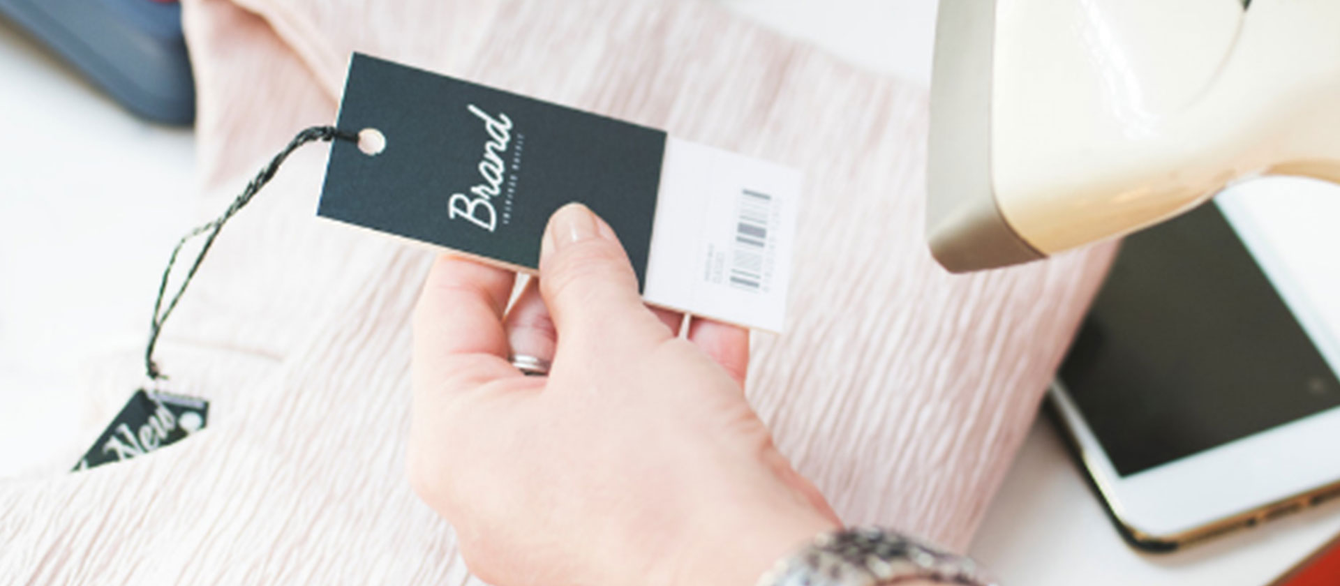 A woman scanning a bar code