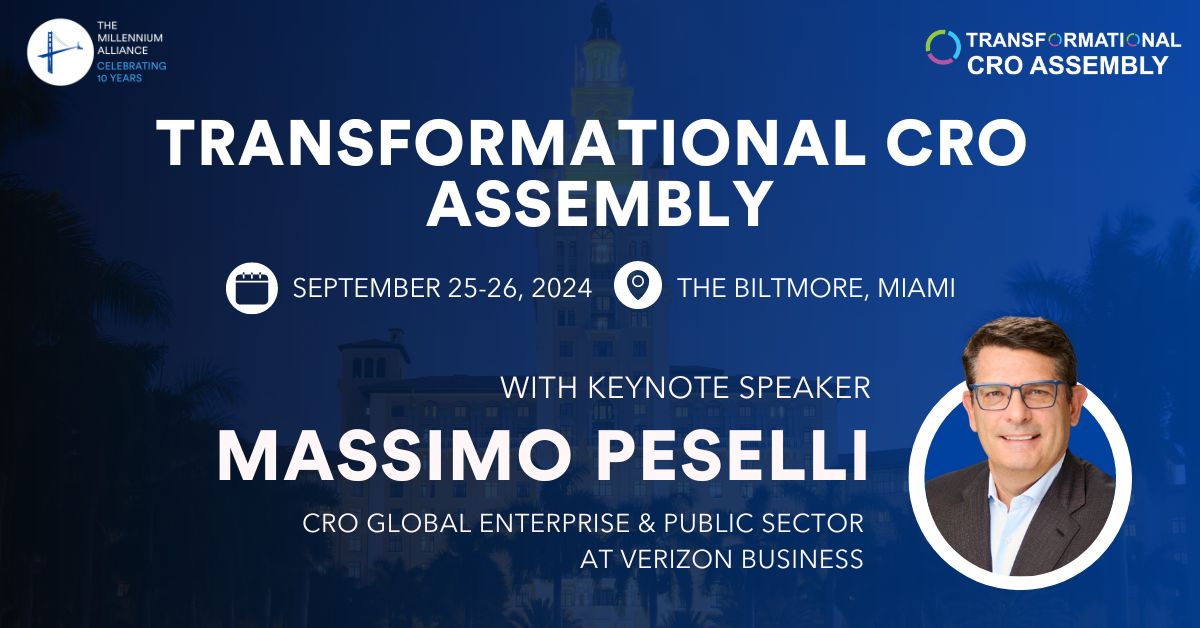 Massimo Peselli, CRO Global Enterprise and Public Sector at Verizon Business Keynotes Our Transformational CRO Assembly September 25-26th at The Biltmore in Miami!